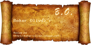 Beker Olivér névjegykártya