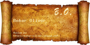 Beker Olivér névjegykártya